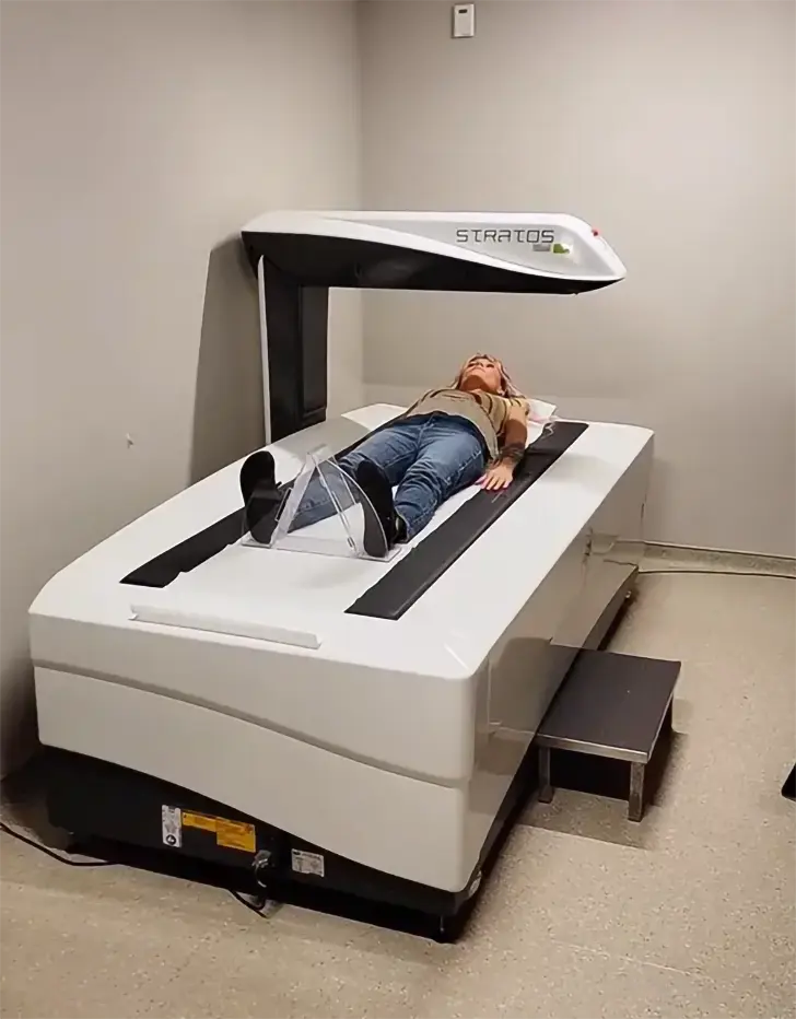 Undergoing a DEXA scan